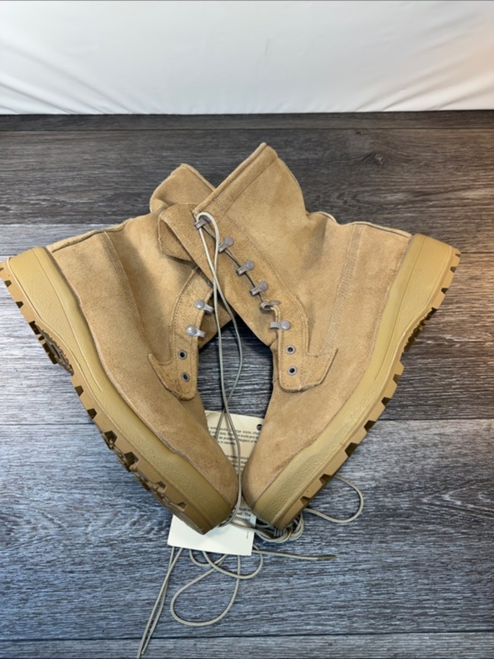 Belleville  Suede Lace-Up Military Men's Boots in Tan size 14D